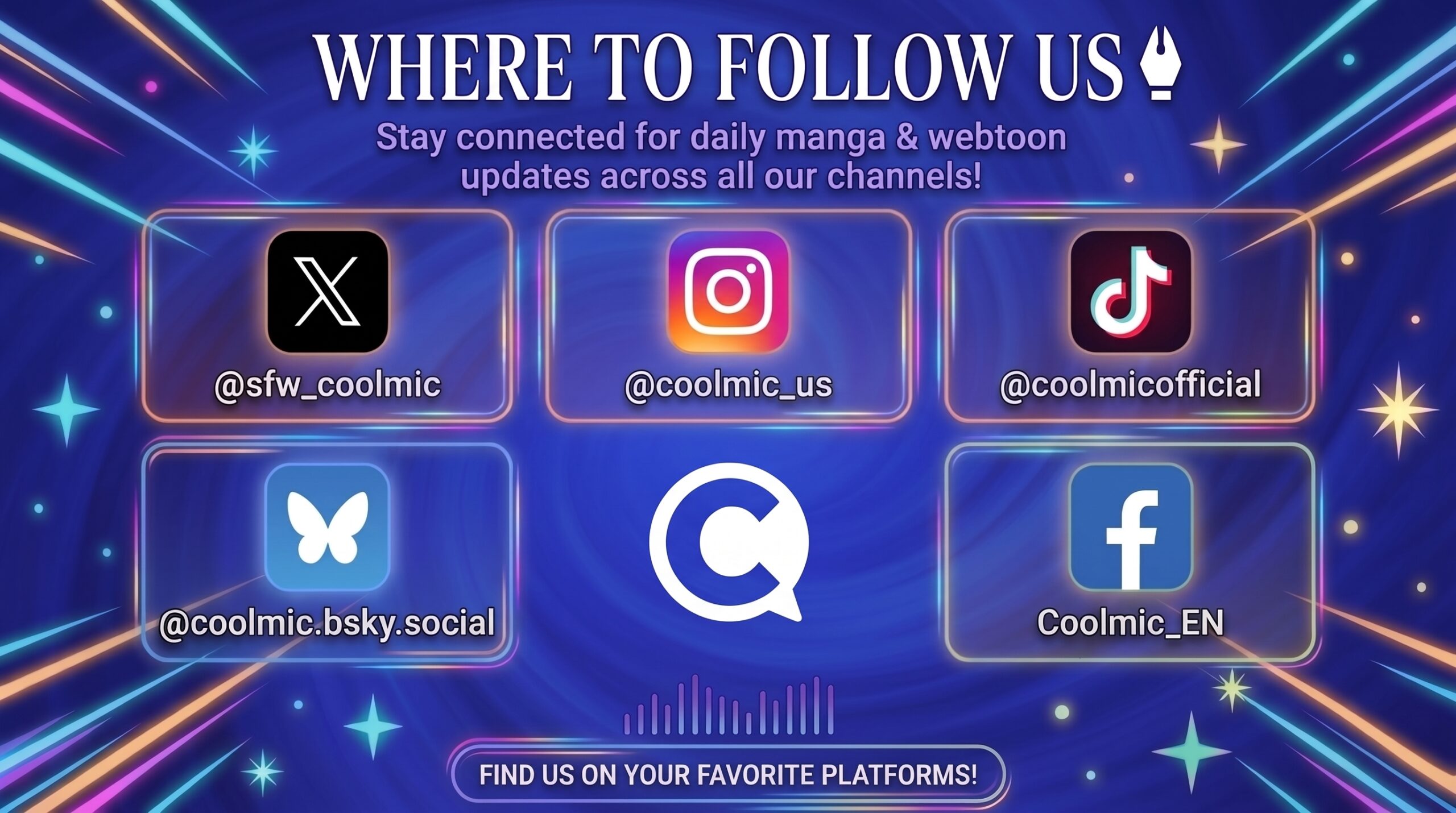 Where to Follow Coolmic: Official Manga & Webtoon Social Channels